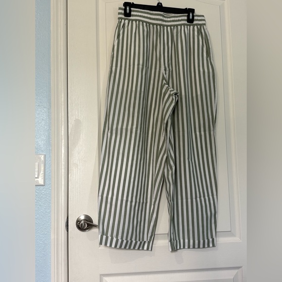 Madewell Pants - Madewell Striped Chinos in Green and White